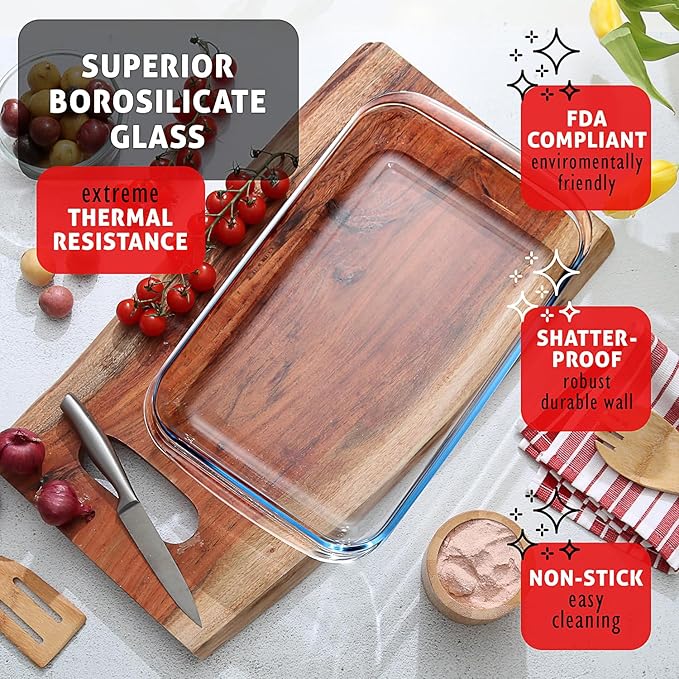 EATEX 16-Piece Deep Glass Casserole Dishes - Image 2