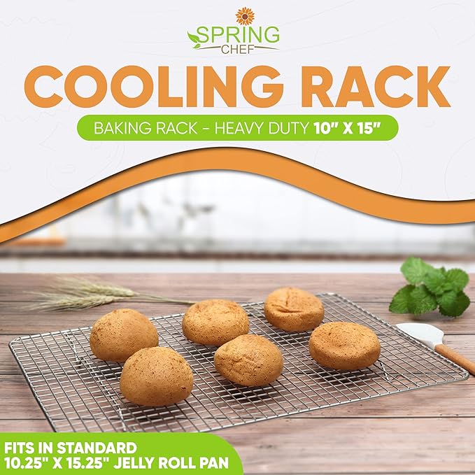 Spring Chef 10" x 15" Stainless Steel Cooling Racks - Image 2