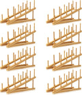 8 Pack Dish Rack Bamboo Drying Rack Wooden Plate Dish Rack Cabinet Organizer by TIE-DailyNec