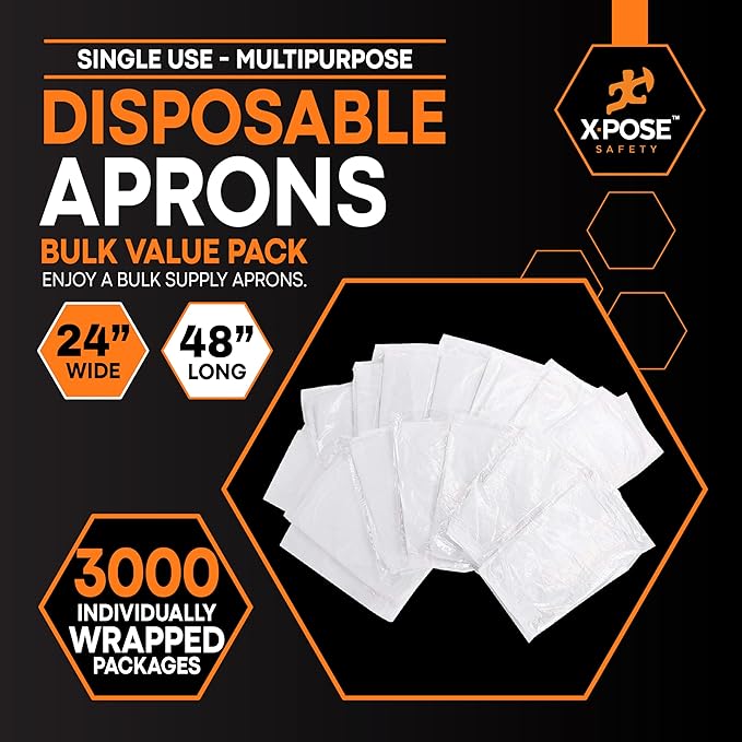 Xpose Safety 3000 White Plastic Disposable Aprons - Image 3