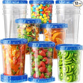 BiuLeon 12 Pack-34 oz Freezer Storage Containers, Plastic Food Storage by Unknown