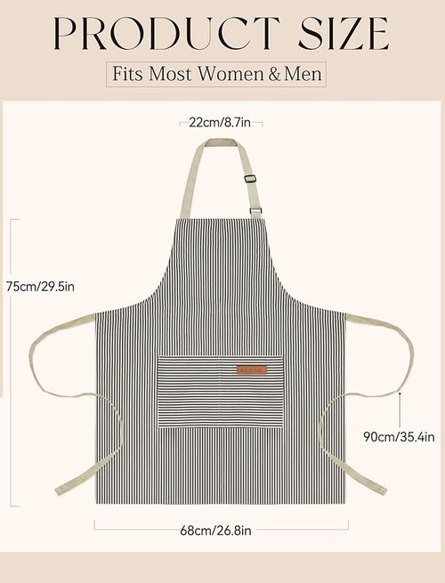 2 Pack Kitchen Cooking Aprons, Soft Aprons - Image 2