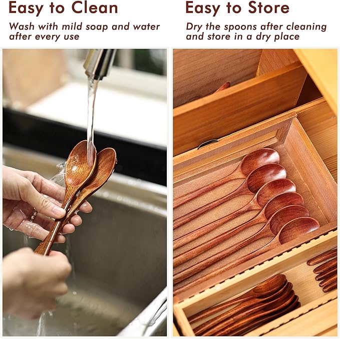 6in Wooden Spoons, Small Wooden Utensils - Image 6