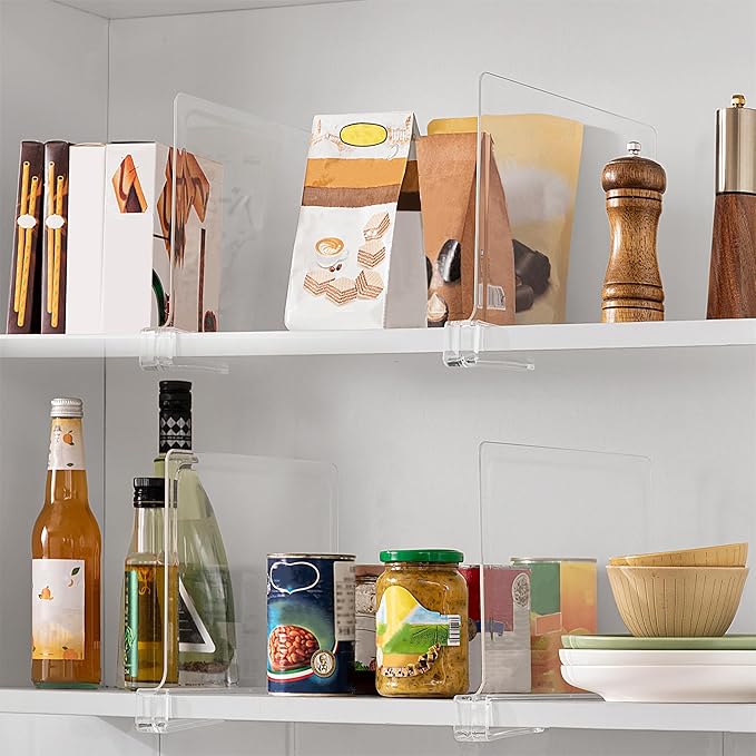 HBlife 12 Inches Tall Clear Shelf Dividers, 4 Pack Purse Organizer - Image 7