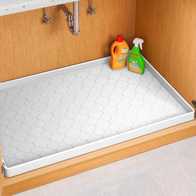 Jin&Bao Waterproof Under Sink Mat 25" x 22", Thick Silicone Mat Cabinet by Jin%26Bao