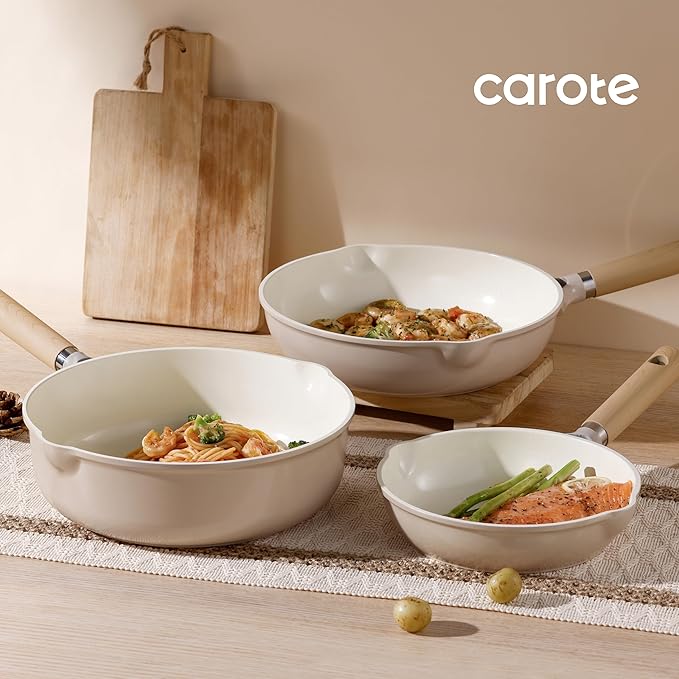 CAROTE 8" Ceramic Frying Pan Skillet, Non Stick Frying Pan Chef's Pan, Healthy - Image 7
