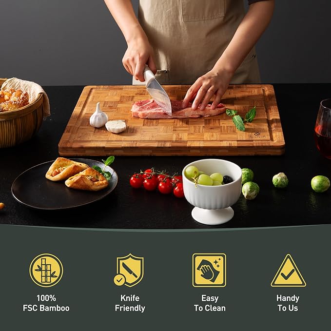 Extra Large Bamboo Cutting Board Non Slip Over Sink Kitchen 2025 First - Image 7