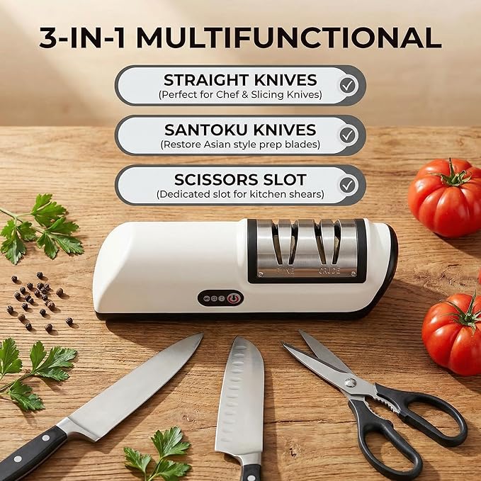 Professional Kitchen Knife Sharpener, Cordless Electric 2-Stage Precision System - Image 3