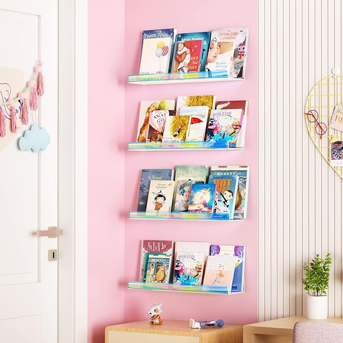 upsimples Acrylic Shelves for Wall Decor, Nail Polish, Wall Organizer for - Image 2