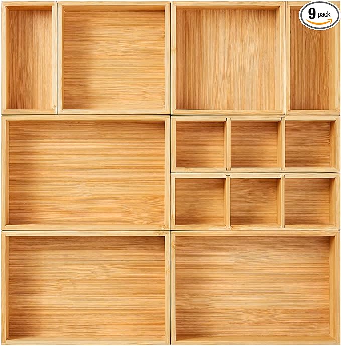 Fabsome Drawer Organizer, Small Wooden Container Tray by Fabsome