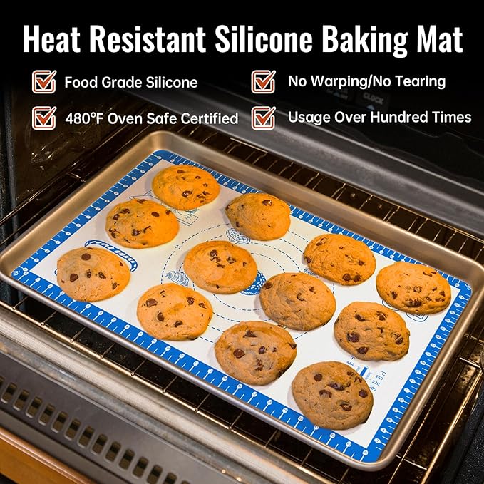 Baking Mats Silicone for Baking Sheet, non Stikc Pastry Mat for Dough Rolling - Image 6