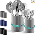 Kyraton Cooking Utensils Holder 2pcs, 360° Rotating Heavy Duty Plastic Kitchen by Kyraton