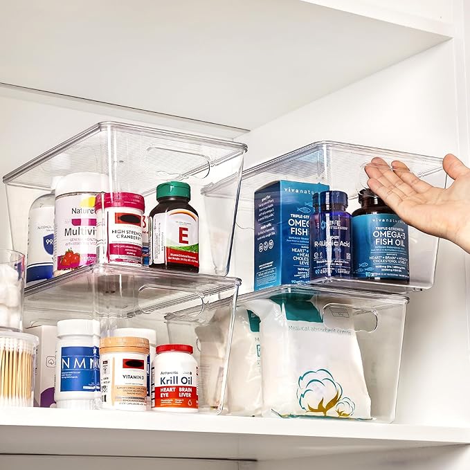 Vtopmart 4 Pack Clear Stackable Storage Bins - Image 7