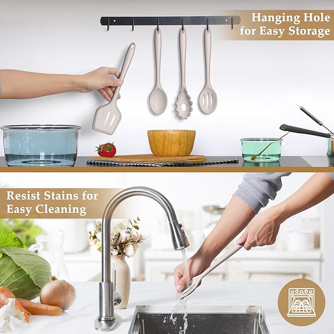 LIANYU 4Pcs Kitchen Utensils Set, Food-Grade Silicone Cooking Utensils - Image 6