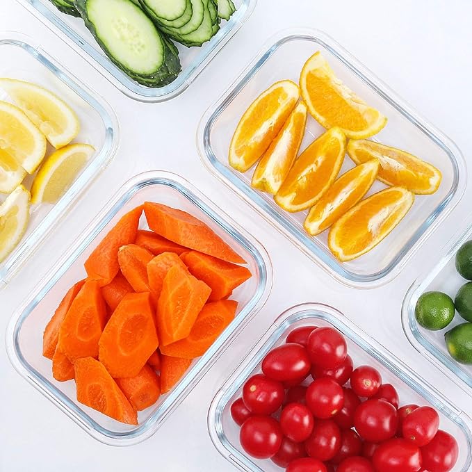 M MCIRCO 10-Pack, 22 Oz Glass Meal Prep Containers, Glass Food Storage - Image 2