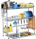 HOWDIA Stainless Steel 2-Tier Over The Sink Dish Drying Rack by HOWDIA