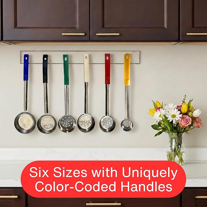 6 Ounce Slotted Stainless Steel Portion Control Ladle Spoon - Image 5