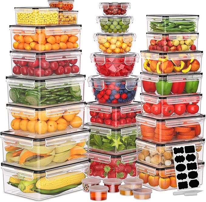 JSCARES 62 PCS Large Food Storage Containers by JSCARES