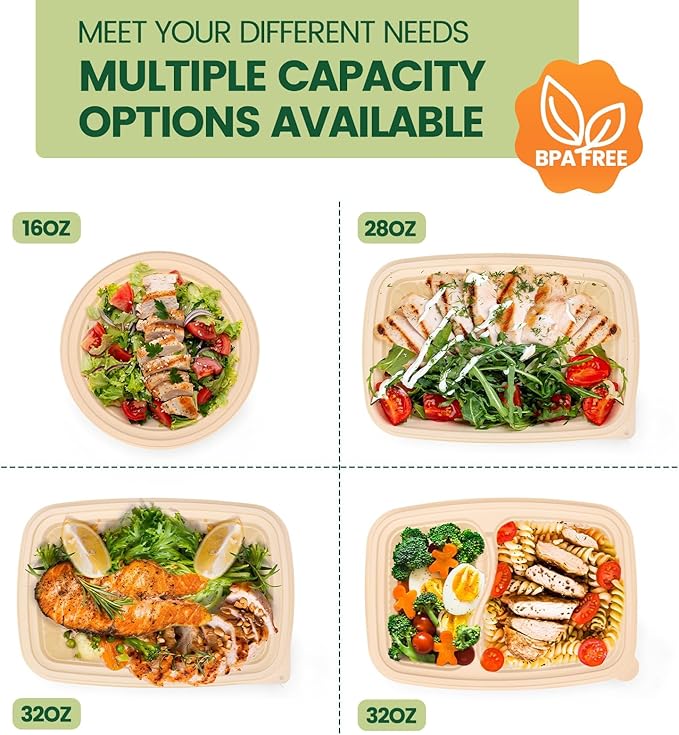 100 Piece Food Containers with Lids, 22 oz Meal Prep Containers Reusable - Image 9