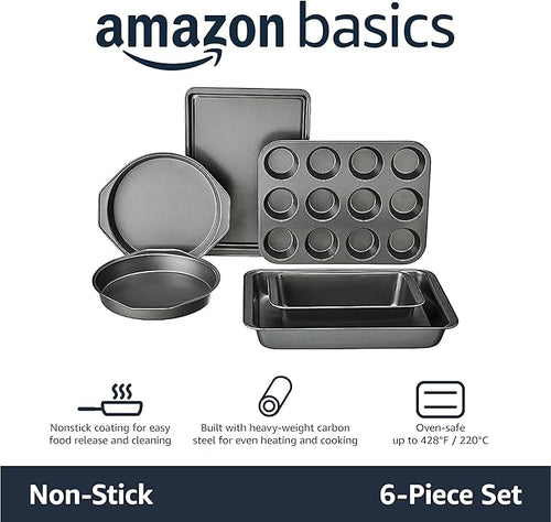 Amazon Basics 6 Piece Nonstick Carbon Steel Bakeware Set - Image 2