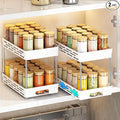 Pull Out Spice Rack Organizer for Cabinet, 2 Pack Widen Slide Out Spice Racks by DABIGE