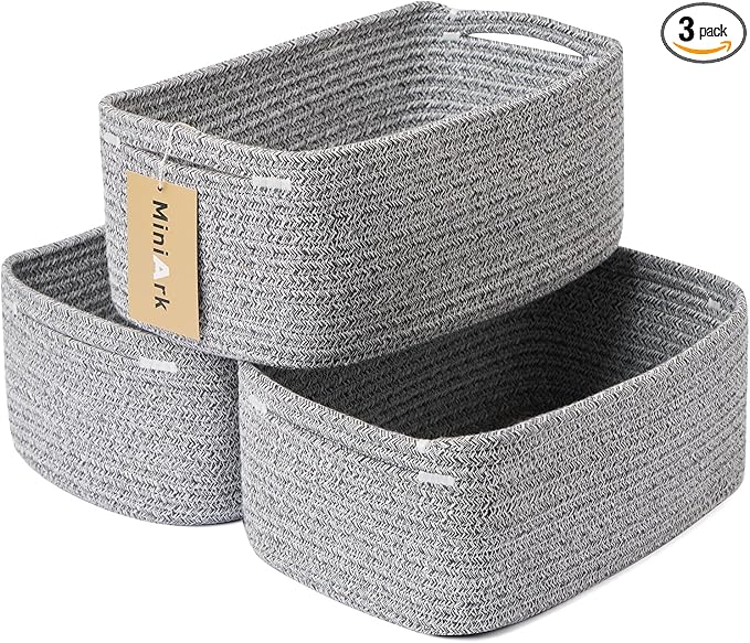 MiniArk Small Storage Baskets for Organizing | Closet Organizer Bins | Shelf by MiniArkStorageBasketsHome