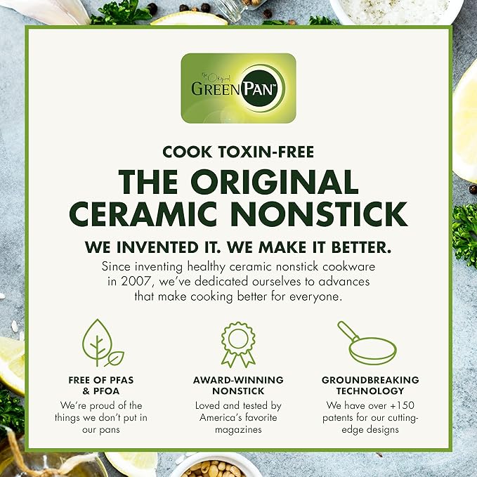 GreenPan Dover Healthy Ceramic Nonstick, Dishwasher Safe, Comfort Grip Handle - Image 7