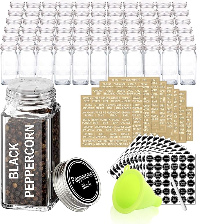 SWOMMOLY 66 Glass Spice Jars by SWOMMOLY