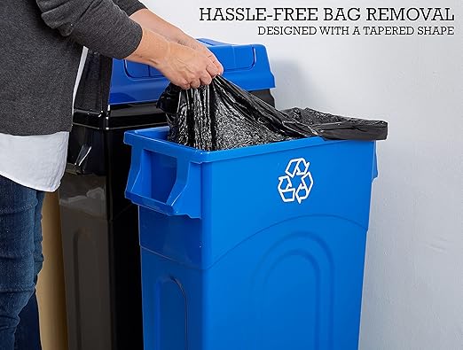 United Solutions 23 Gallon Highboy Plastic Recycling Bin Kitchen Trash Can - Image 5