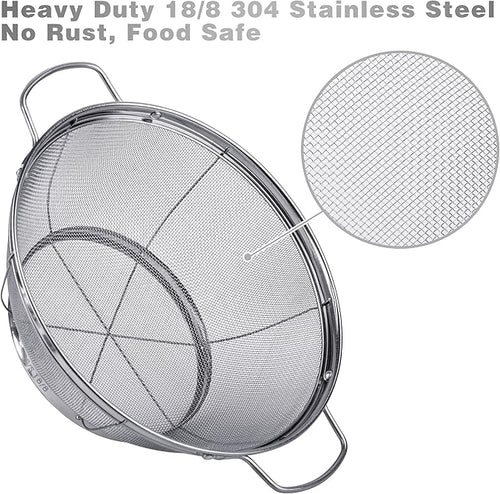 3 Pack 18/8 Stainless Steel Colander Sieves, Mesh Strainer Net Baskets - Image 2