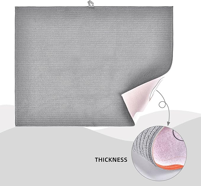 Daisy Dish Drying Mat for Kitchen Counter, Microfiber Floral Dish Mats for - Image 3