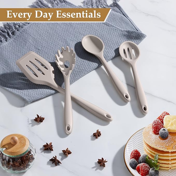 LIANYU 4Pcs Kitchen Utensils Set, Food-Grade Silicone Cooking Utensils - Image 4
