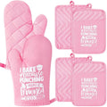 GROBRO7 6Pcs Cotton Oven Mitts Pot Holders Funny Women Resistant Hot Pads by GROBRO7