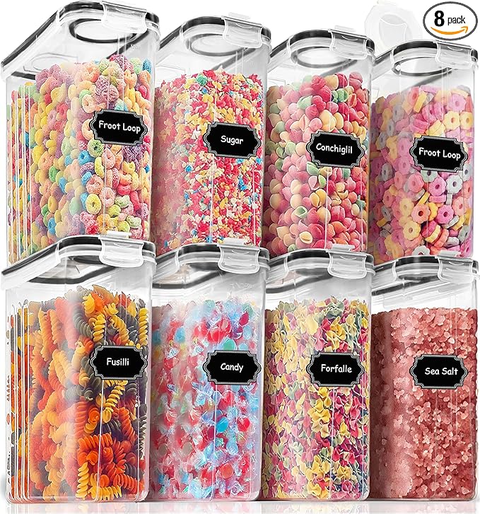 PRAKI Cereal Containers Storage Set, Cereal Dispensers by PRAKI