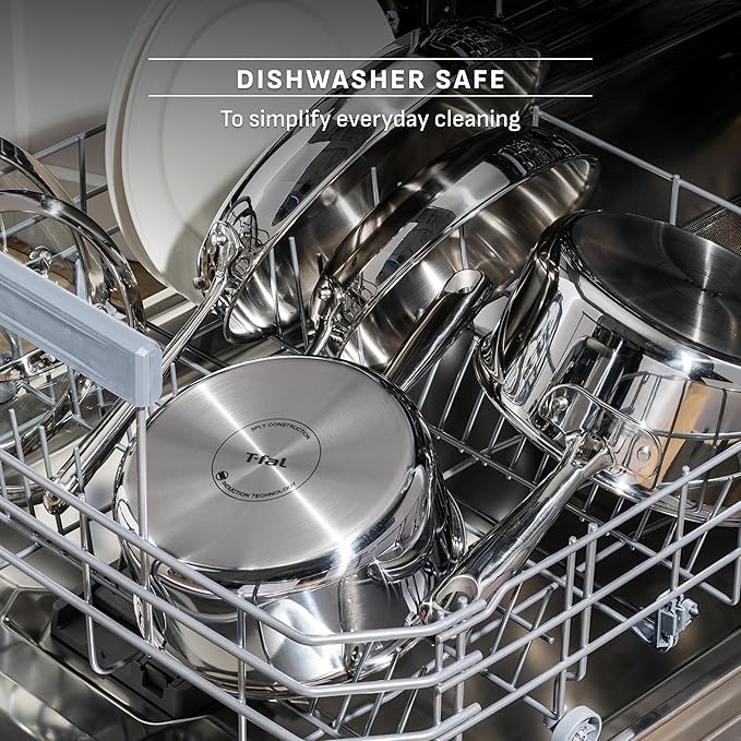 T-fal Pro Tri-Ply Stainless Steel Cookware Set 13 Piece Induction Compatible - Image 9