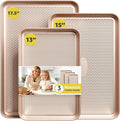3Pcs Baking Sheet Pan Set, Large Nonstick Cookie Sheets Set, Jelly Roll Pans by SlowSLog