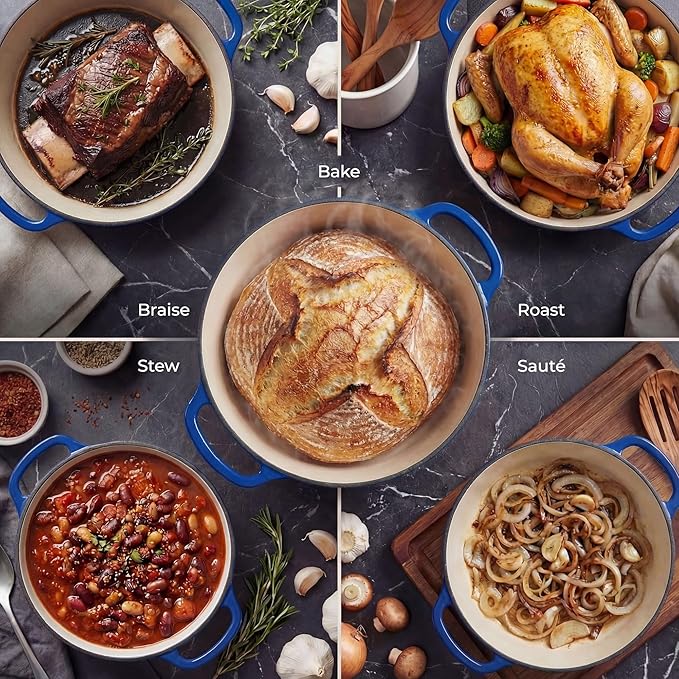 Zulay Kitchen 7.7 Quart Enameled Cast Iron Dutch Oven Pot - Image 3