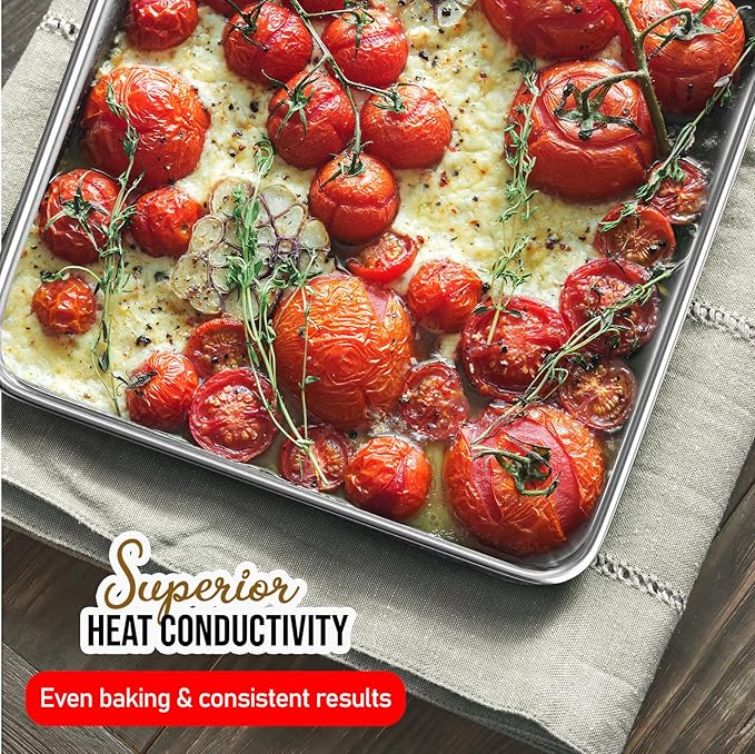 Eatex Aluminum Baking Sheet Set, 6 Pack Cookie Sheet Set, 18” x 13” Steel - Image 6